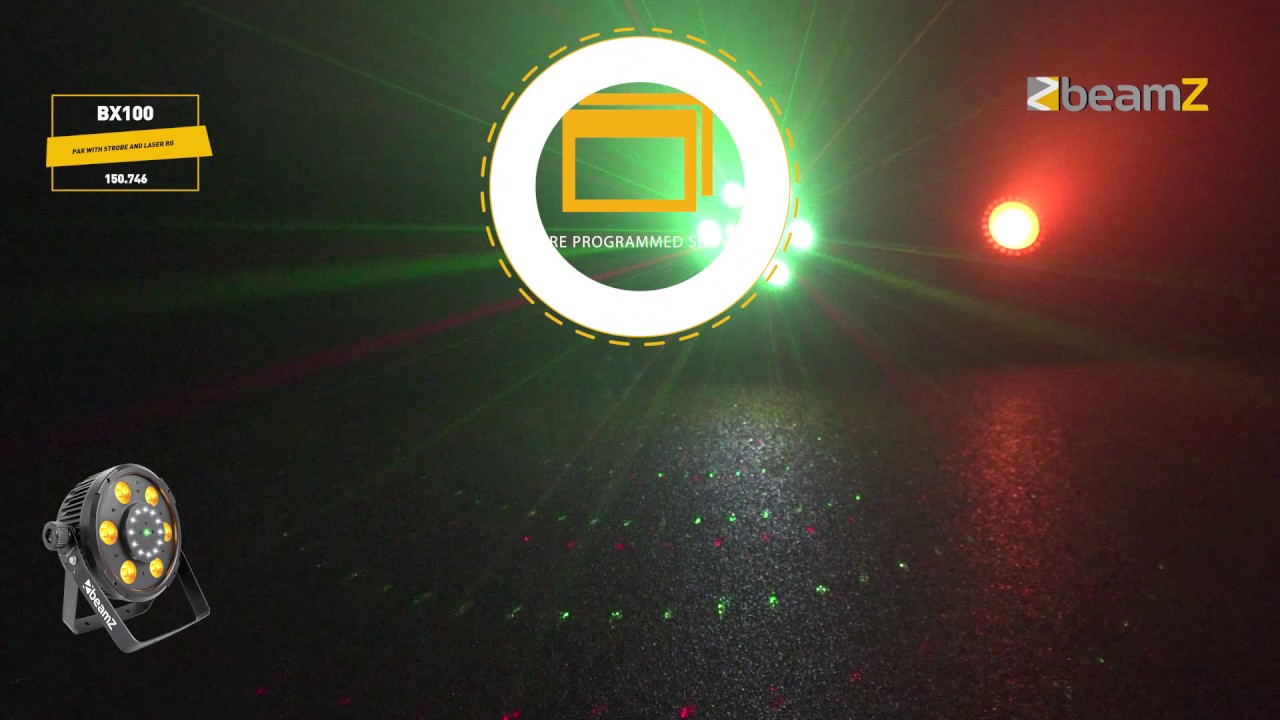 BeamZ BX100 PAR with strobe and Laser RG 150.746
