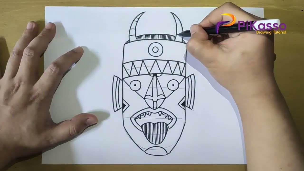 How to Draw African Mask Easy step by step