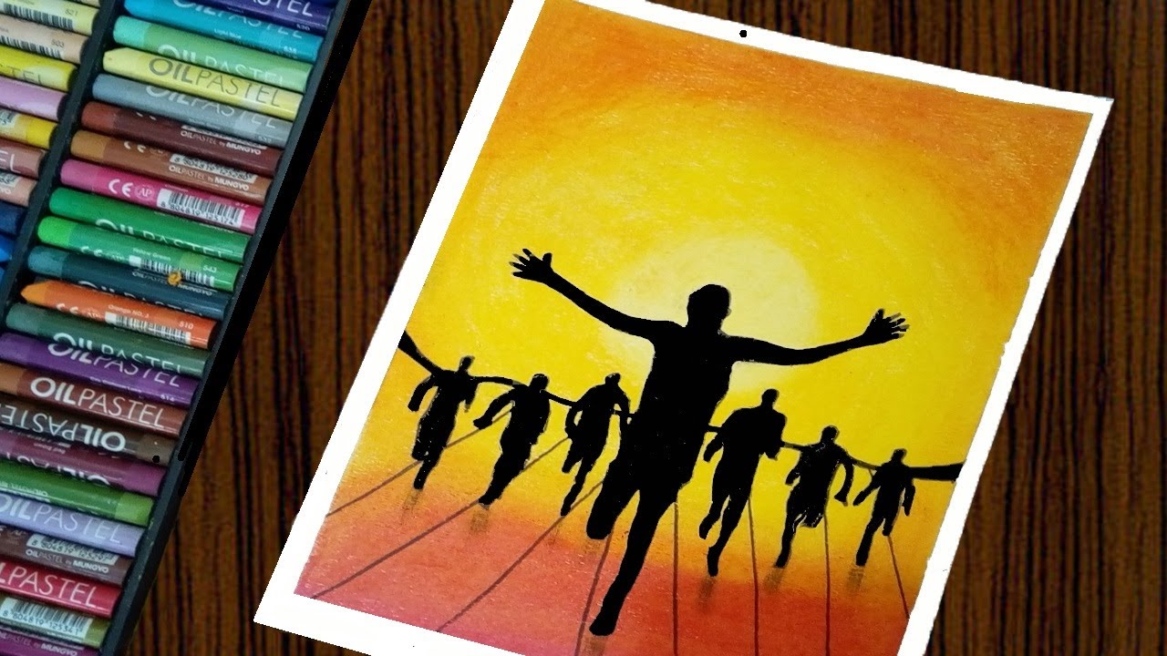 Easy Oil Pastel Drawing for Beginners | Winning with Flying Colours | Art O'Clock