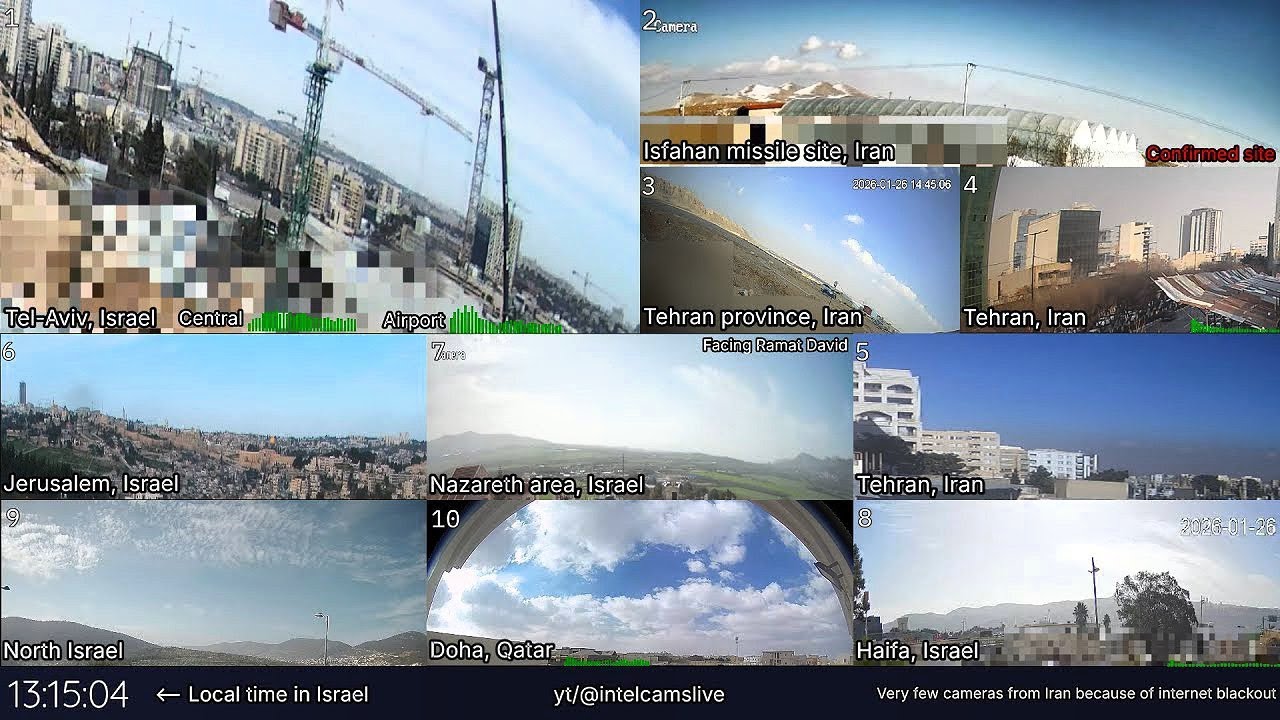 LIVE: Middle East real-time cameras from Iran, Israel, Qatar and more