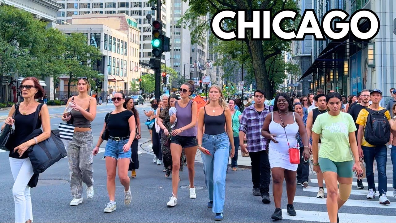 Last Day Of Summer 2024 in Chicago Walking Tour on Saturday | September 21, 2024 | 4k City Sound