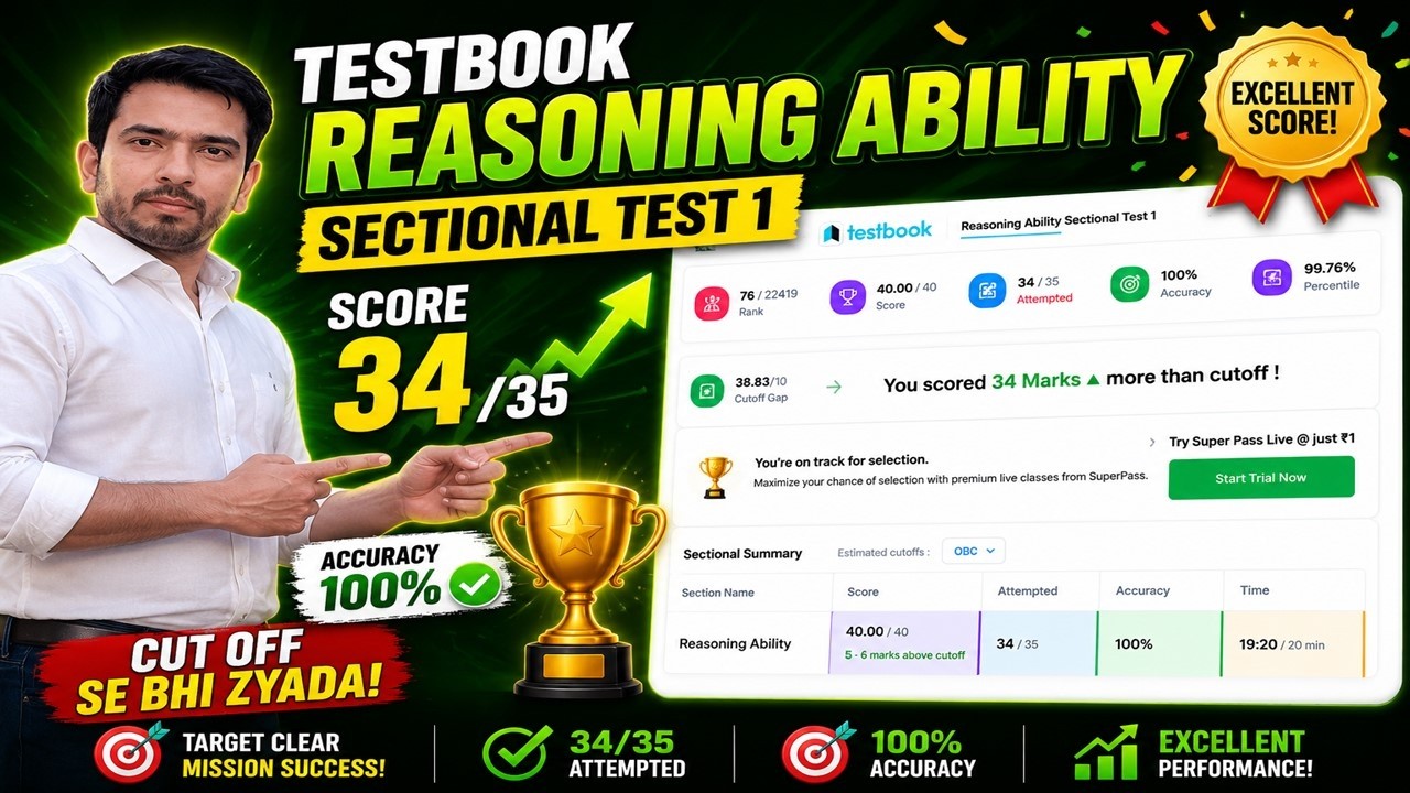 Destroyed IBPS PO Reasoning Mock! ⚡ 34/35 Attempted with 100% Accuracy in Reasoning! 😱 #ibpspo