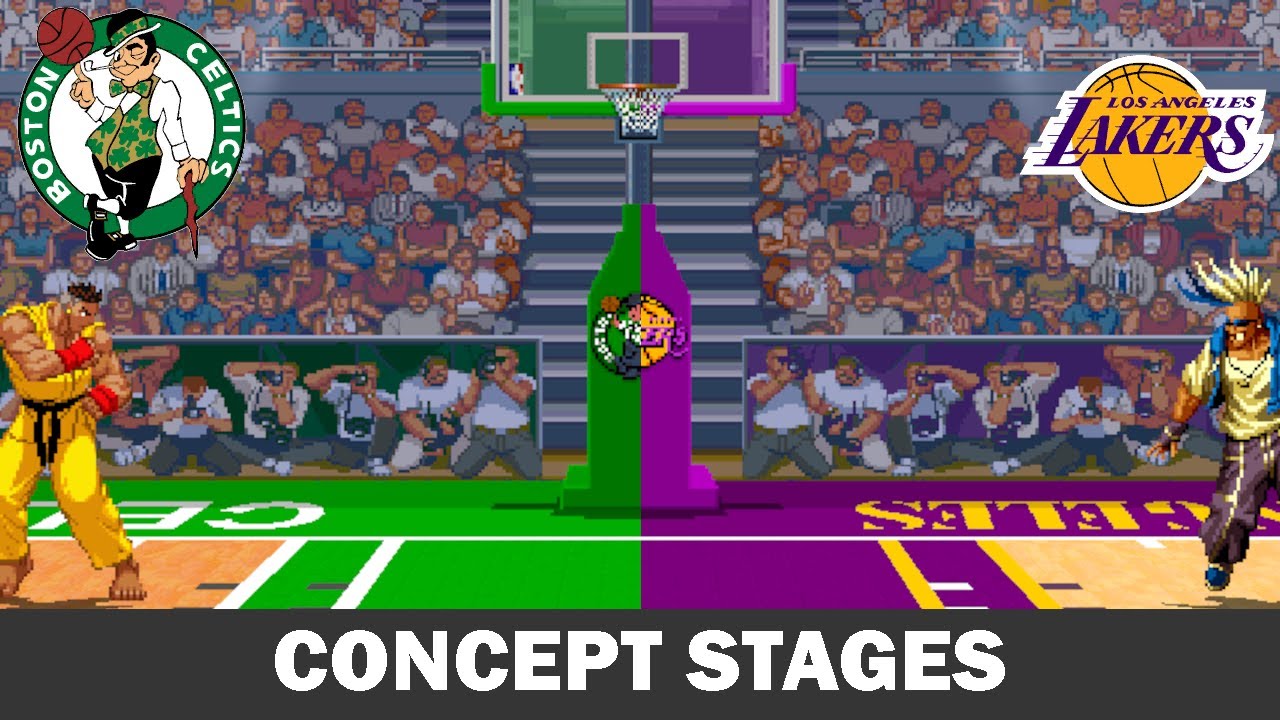 Celtics & Lakers Hoopster Court Stages W.I.P.