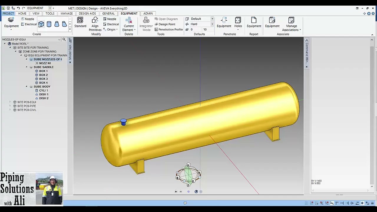 7th session of E3D (Equipment Modeling Part 4)