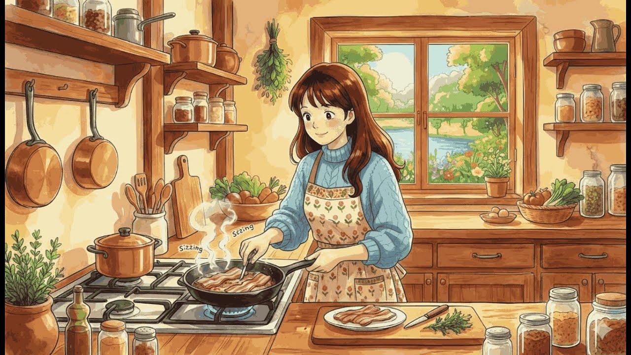 A Peaceful Summer at My Riverside House, Cooking Warm Tantan Ramen for myself🍜| Cooking Animation
