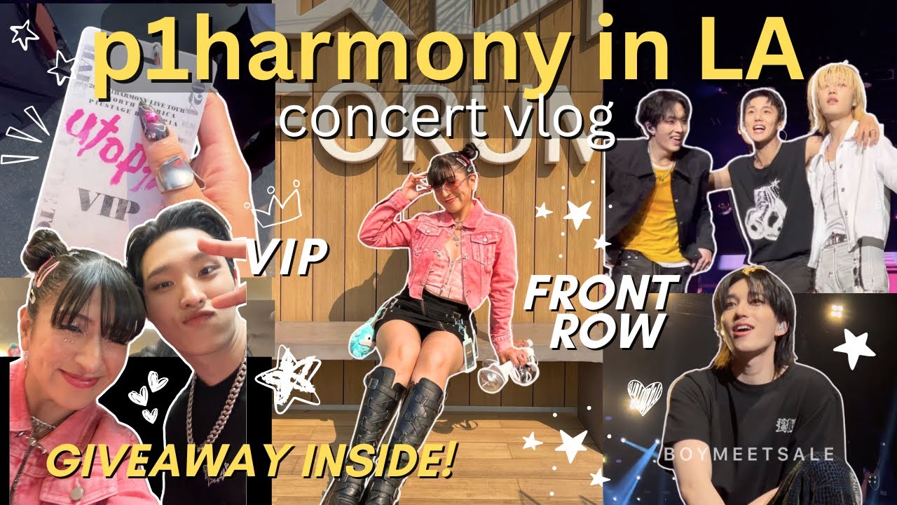 FRONT ROW AT A KPOP CONCERT! | p1harmony in LA vlog (4K fancams, vip send off) + GIVEAWAY!