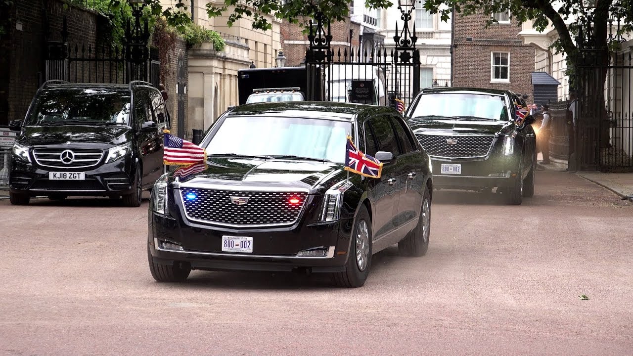 Donald Trump Motorcade & Helicopters in London