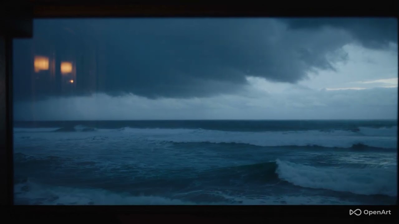 Listen to the Ocean in the Rain 🌊 Windy Evening Ambience (3 Minutes)