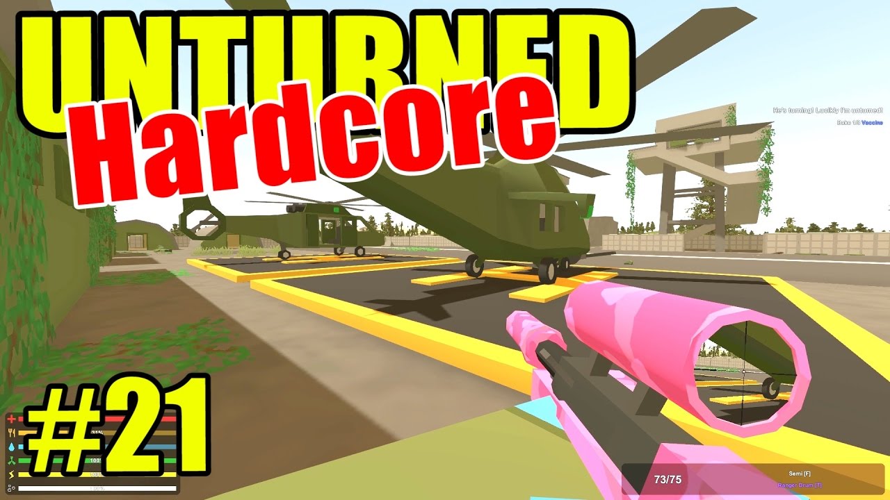 Unturned HARD Mode - Military Airfield with Hind & Orca - Ep. 21 (Overgrown 3+ Map)