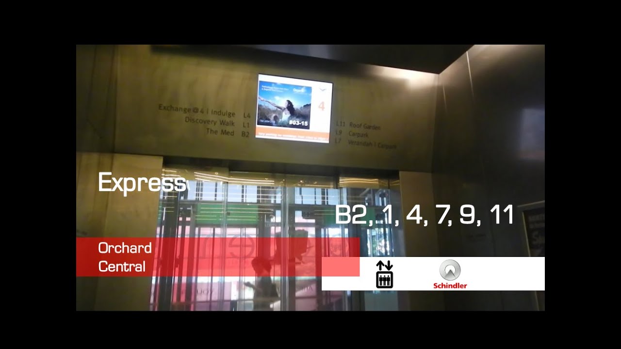 Awesome Schindler MRL Elevators at Orchard Central, Singapore (Express)