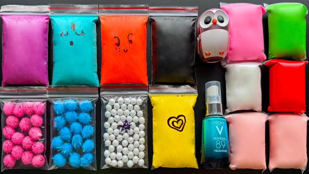 Calming and Relaxing Slime Making with Bags and Satisfying Clay