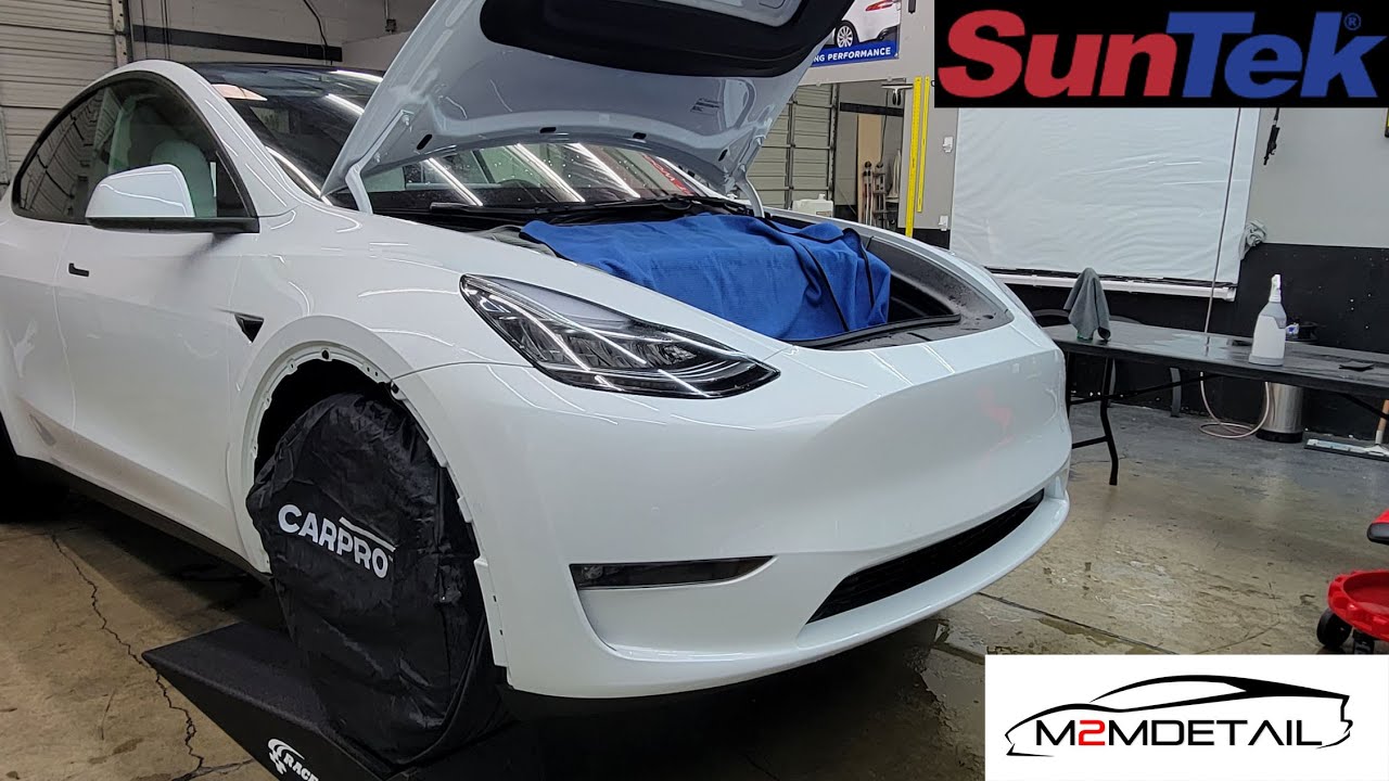 2021 Tesla Model Y Paint Protection Install Full Front End With SunTek Reaction