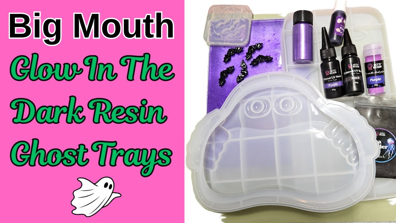 #225  Smiling Resin Ghost Trays With Bats & Glow In The Dark Micas @LETSRESIN @Resiners_Official
