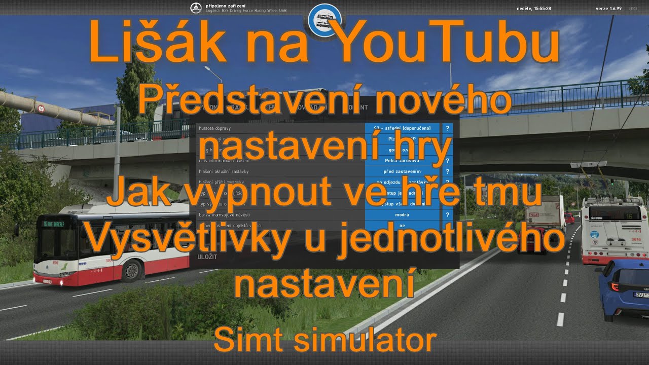 Simt simulator - Nové nastavení a podporovaný volant s povídáním