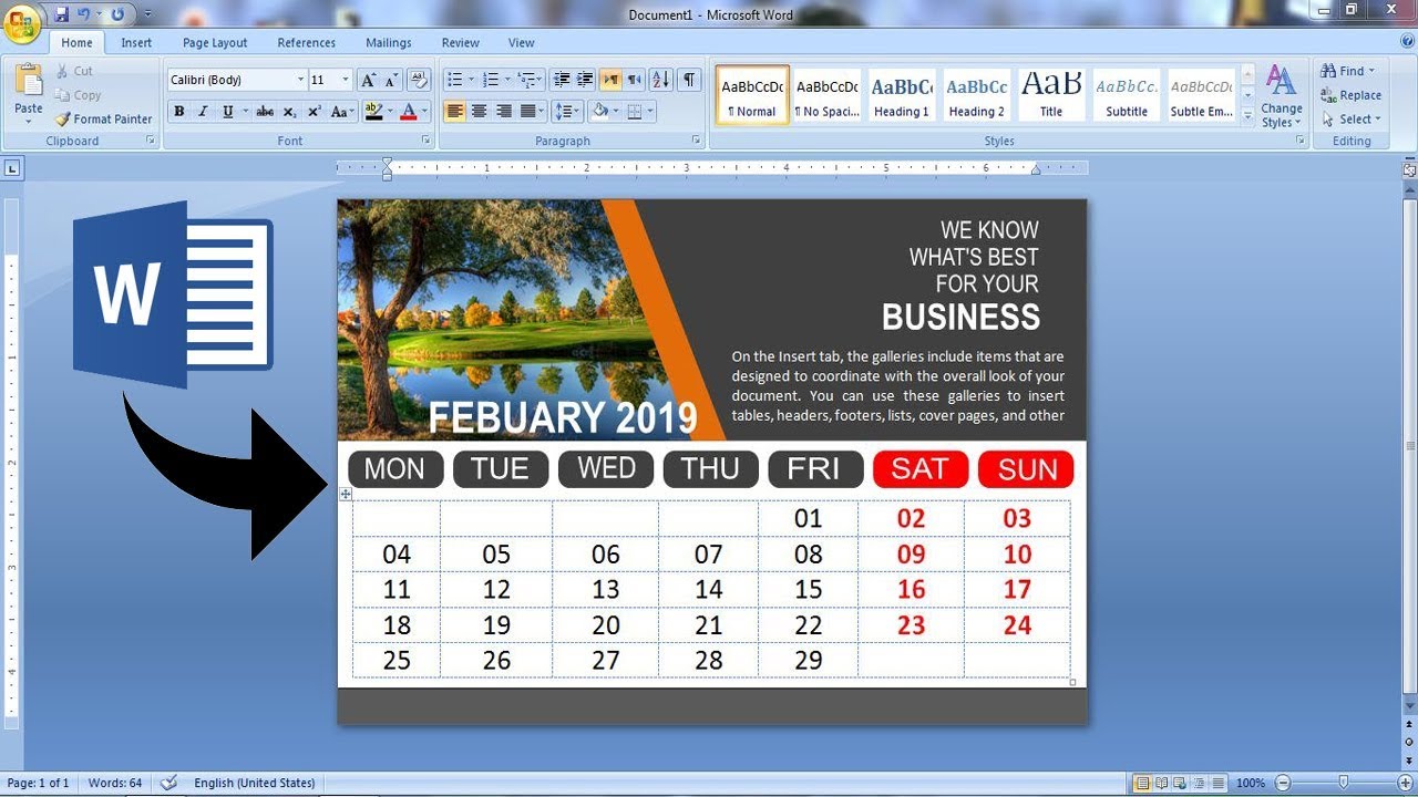 Calendar part 4 | How to make table Calendar Design in ms word | Ad Real Tech