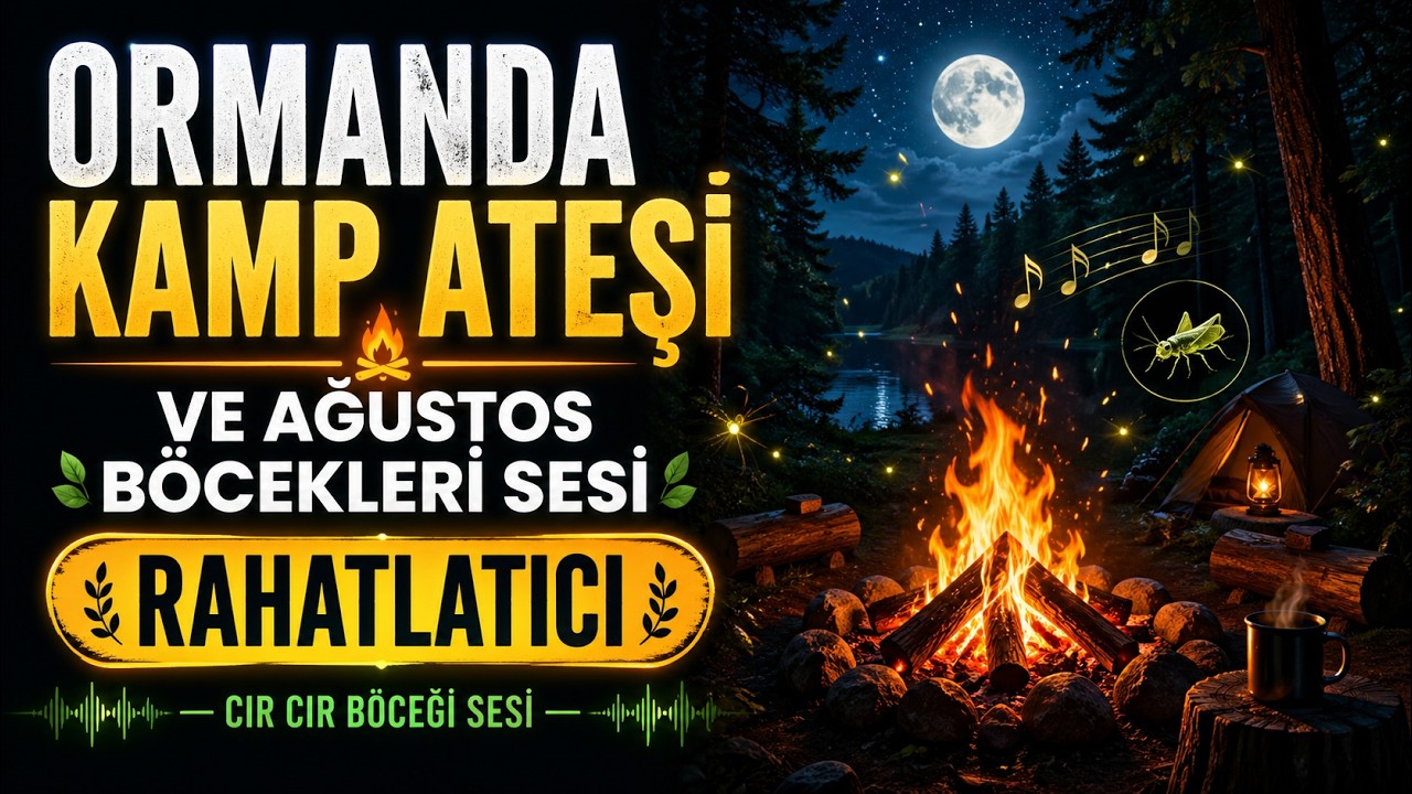 ORMANDA KAMP ATEŞİ !  Ağustos Böcekleri Sesi - ( Rahatlatıcı ) Cır Cır Böcekleri Sesleri