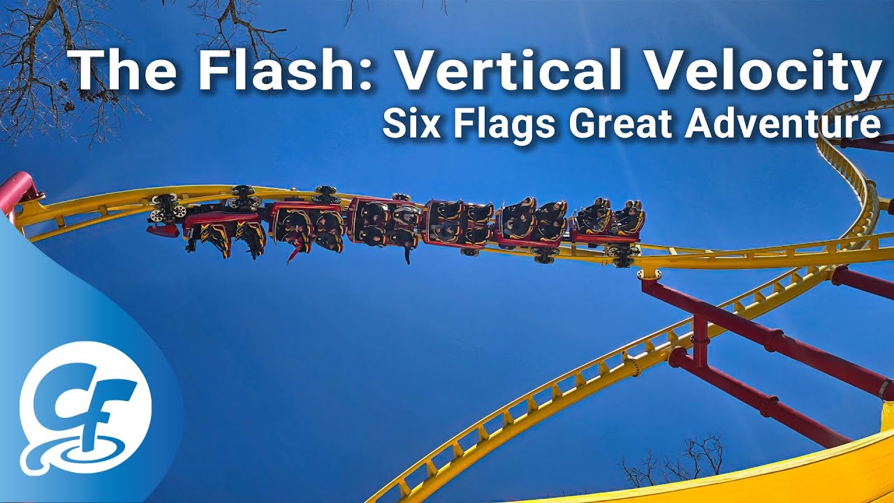 The Flash: Vertical Velocity 4K off-ride B-roll Six Flags Great Adventure