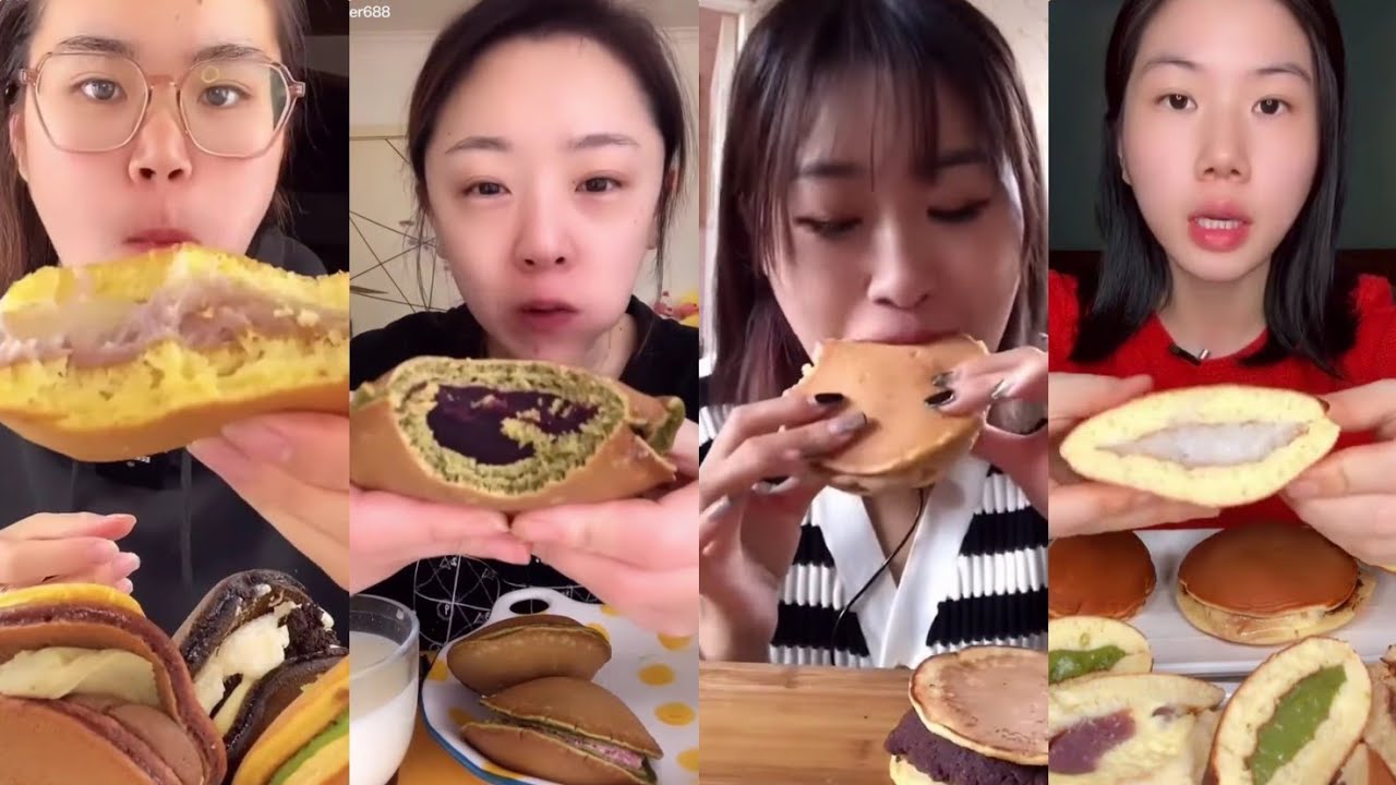 JAPANESE HONEY PANCAKES/DORAYAKI (铜锣烧) ||*Subtitled* ASMR Chinese Dessert Mukbang 디저트 먹방 吃播