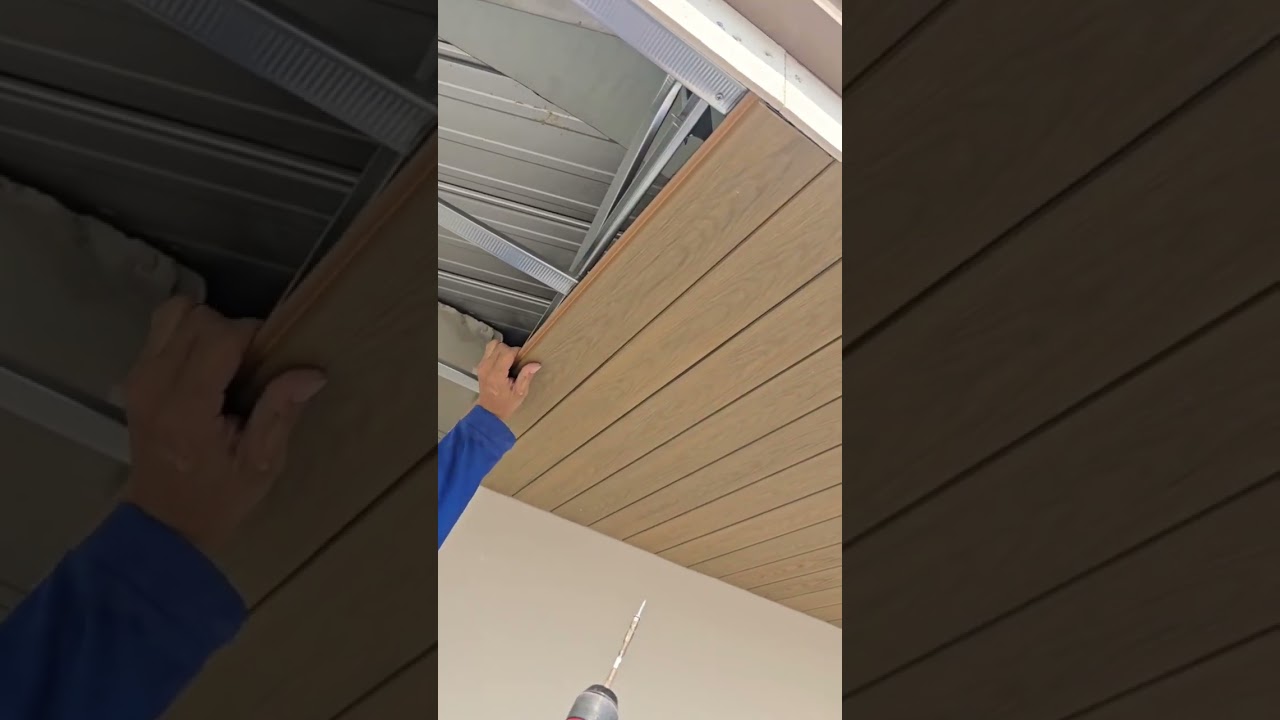PVC ceiling installation process. #shorts
