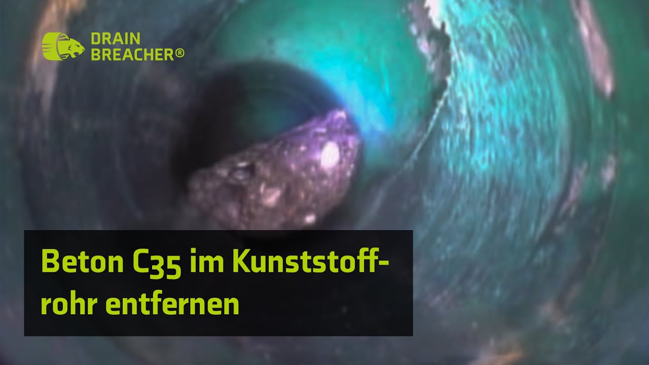 Rohrreinigung Beton C35 im Kunststoff-Rohr entfernt