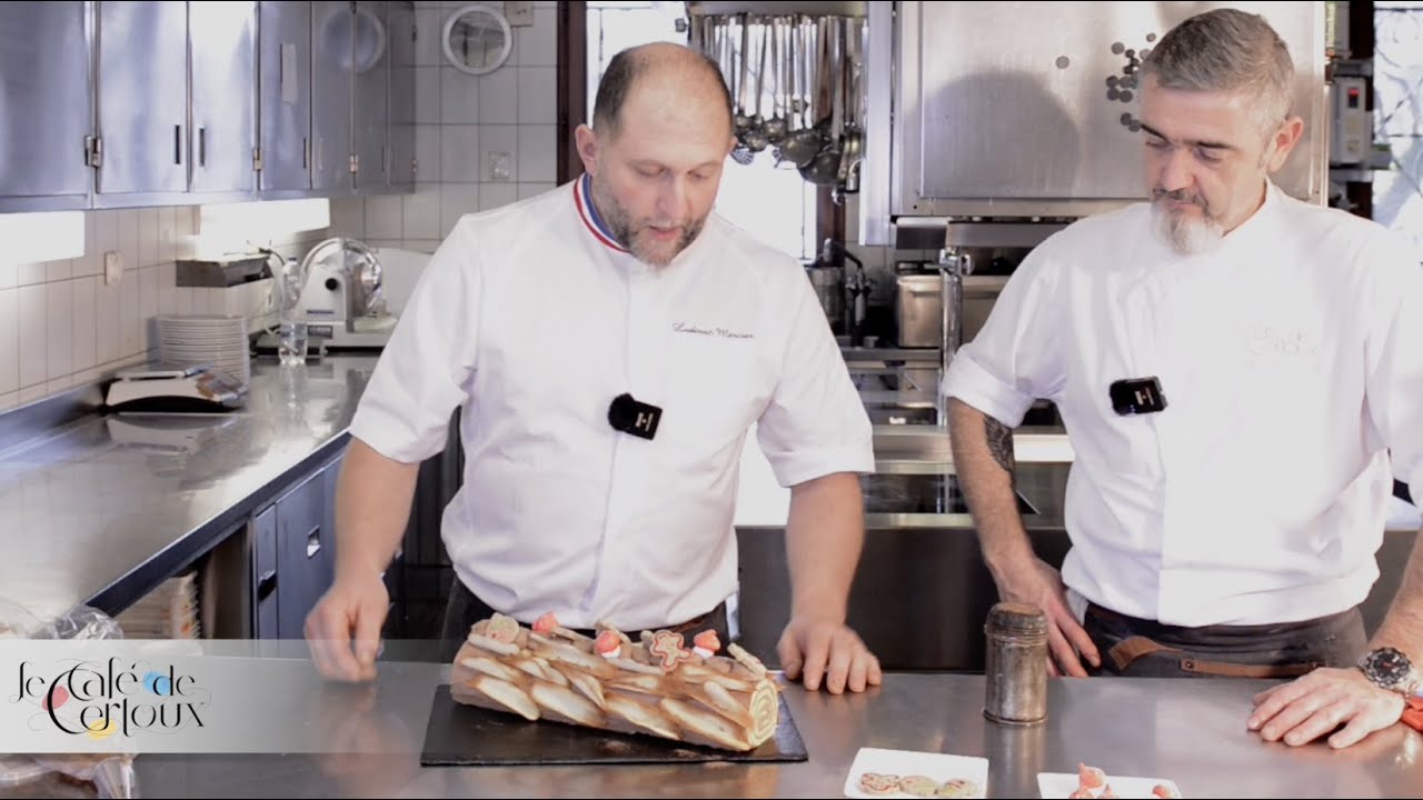 Bûche chocolat exotique de Ludovic Mercier MOF et le chef Sébastien Vaillend Café de Certoux Genève