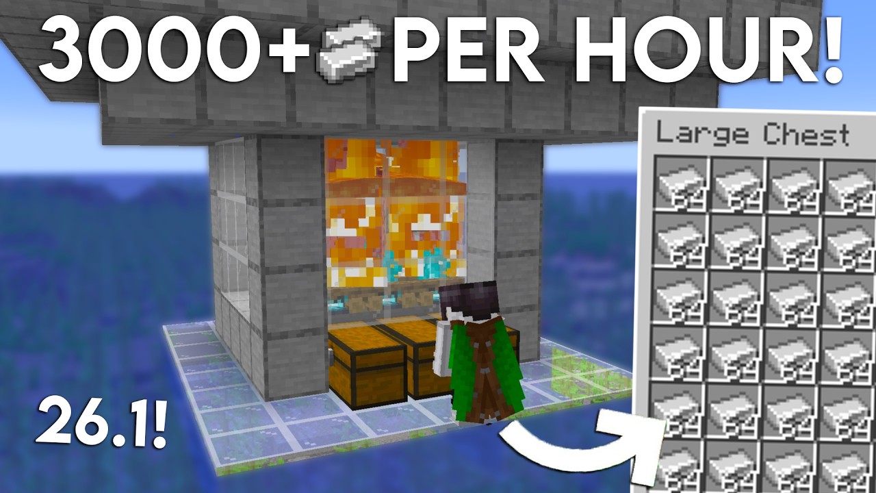 НОВЫЙ ОБНОВЛЕННЫЙ УРОК ПО ФЕРМЕ ЖЕЛЕЗА В Minecraft Java 26.1 | 3000 железа в час