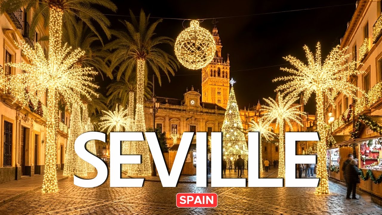 The Warmest City in Europe at Christmas 🎄🌴 Night & Day 4K Walking Tour 🇪🇸 Seville
