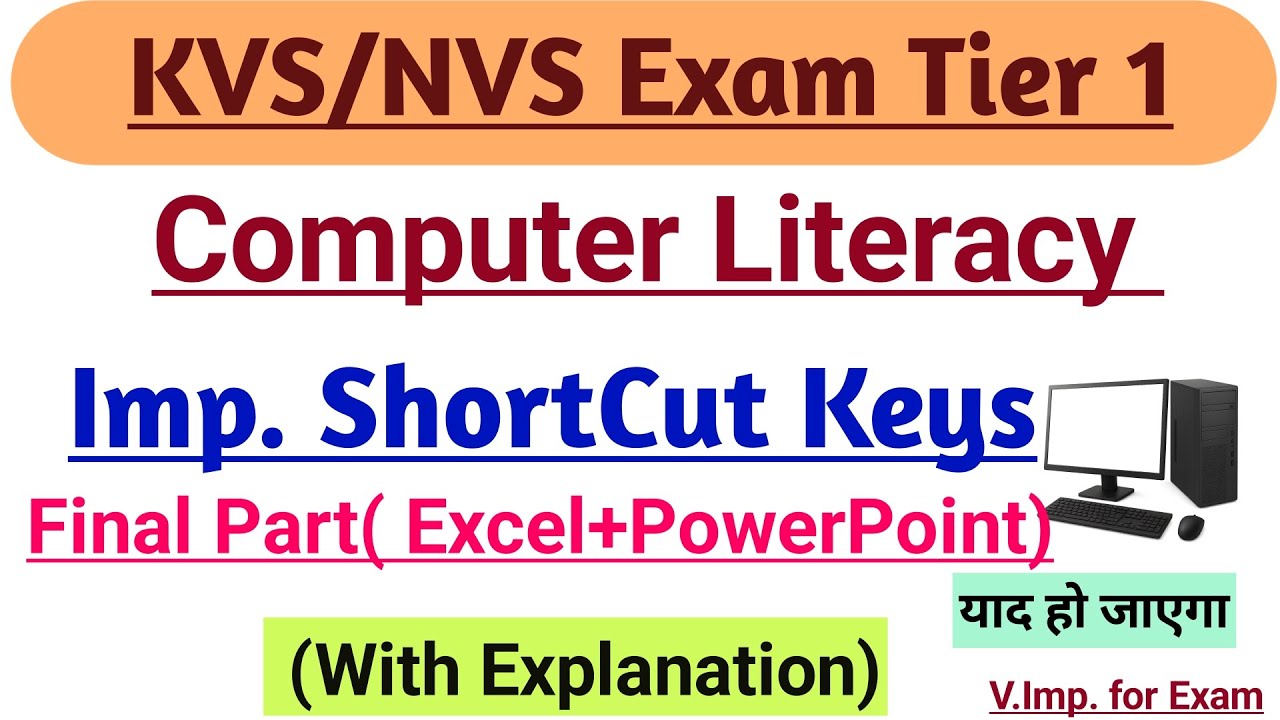 KVS /NVS Imp. ShortCut keys Final part (Excel +PowerPoint )