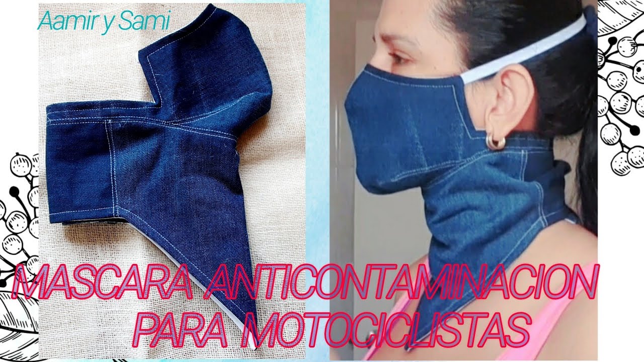 Como hacer mascarilla o cubrebocas de protección para motociclista.  (Motorcycle style mask).