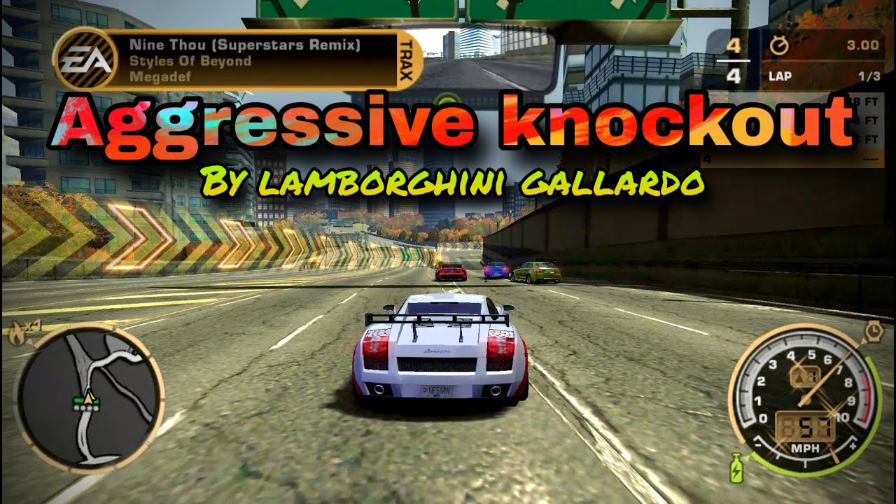 Knockout gameplay by Lamborghini Gallardo  (Need for Speed Most Wanted)
