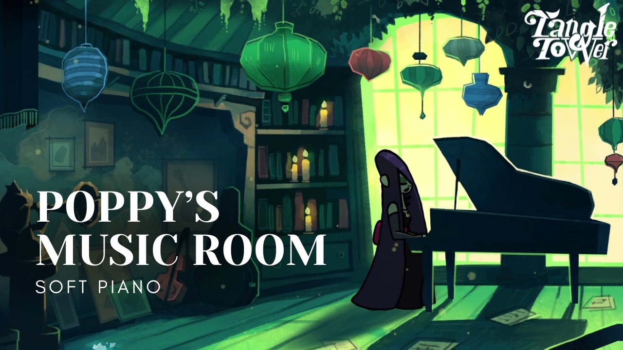 Poppy's Music Room 🕯️ 1 hour of soft piano to study or relax to | Tangle Tower