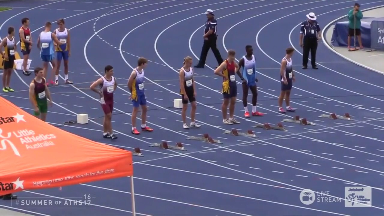 Boys 100m Hurdles - Heat 01 - Asics Australian Little Athletics Championships