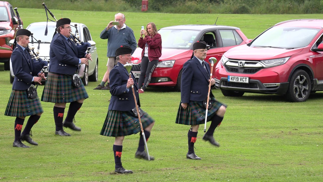 Bonnie Dundee as the Vale of Atholl Pipe Band march off from the Pitlochry Highland Nights July 2021