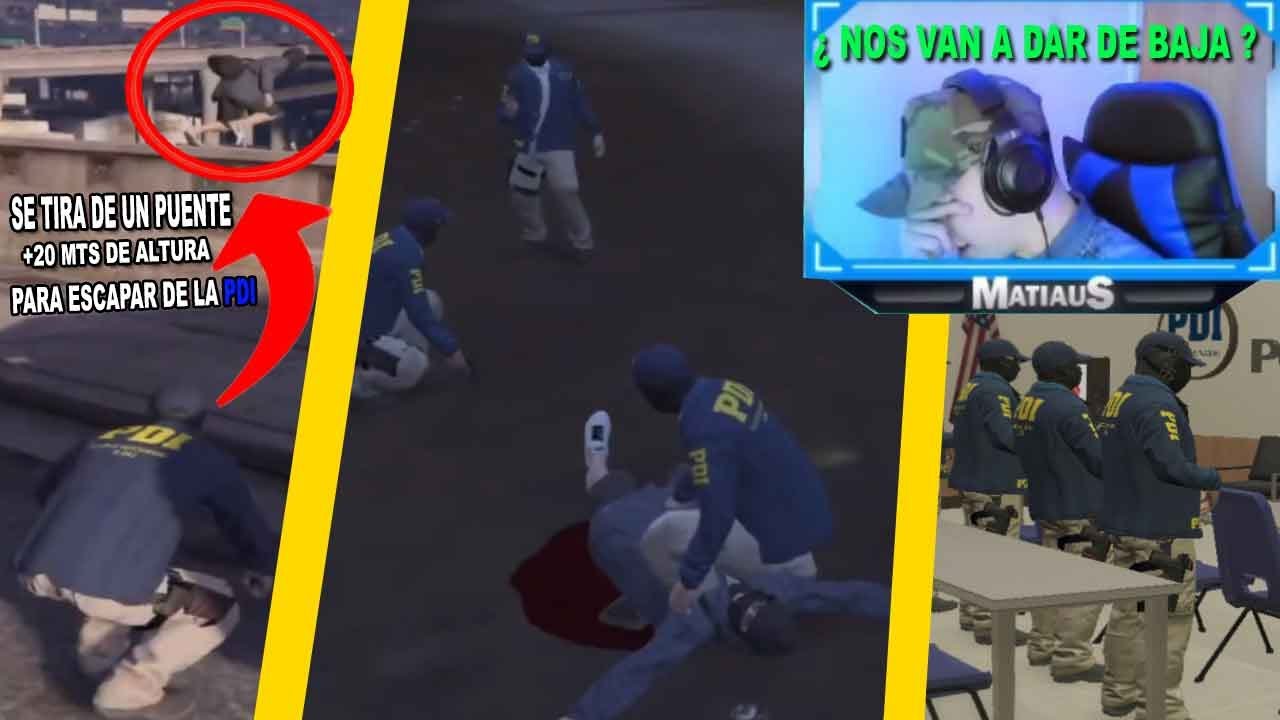 SE TIRA DEL PUENTE PARA ESCAPAR DE LA PDI EN UNA PERSECUCION l GTA V ROLEPLAY #CHILE