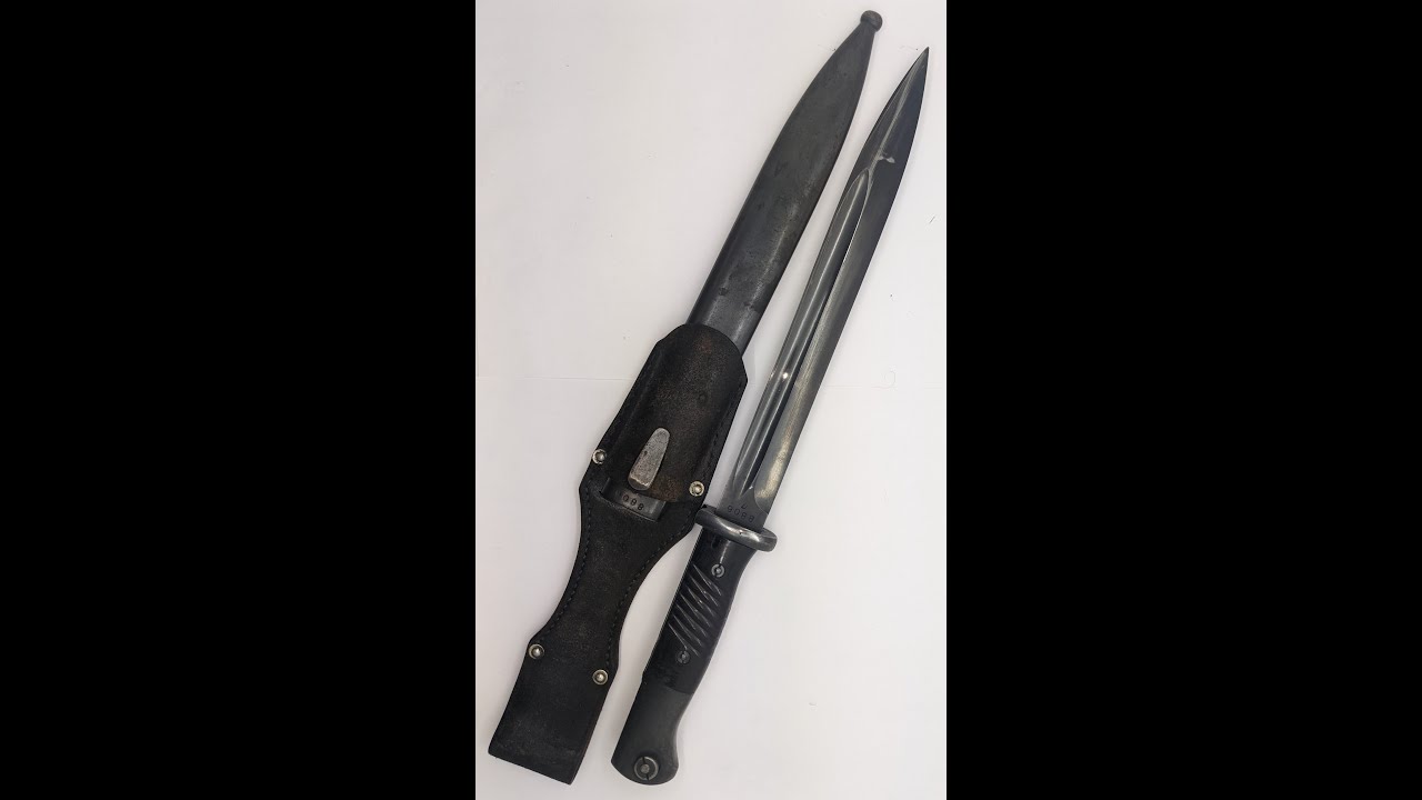 41asw Bayonet S84-98 With Scabbard and leather Frog Matching Numbers