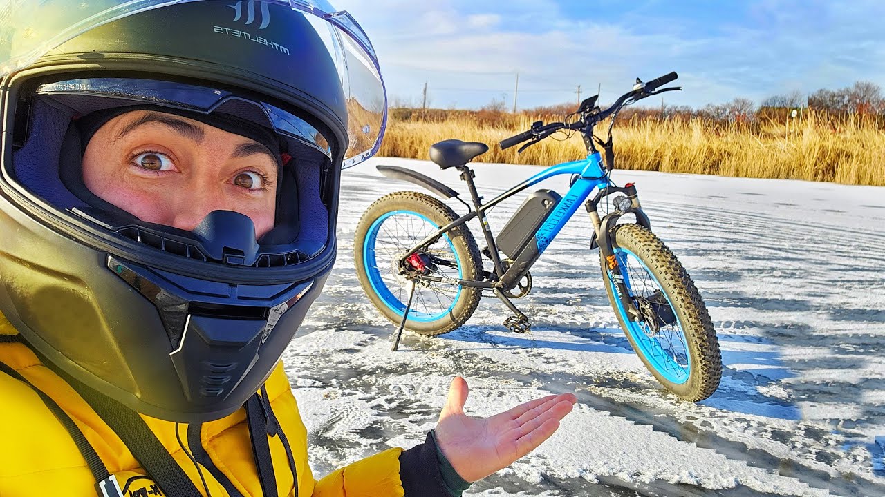 AM INTRAT CU BICICLETA ELECTRICA PE GHEATA ERA SA CAD RAU
