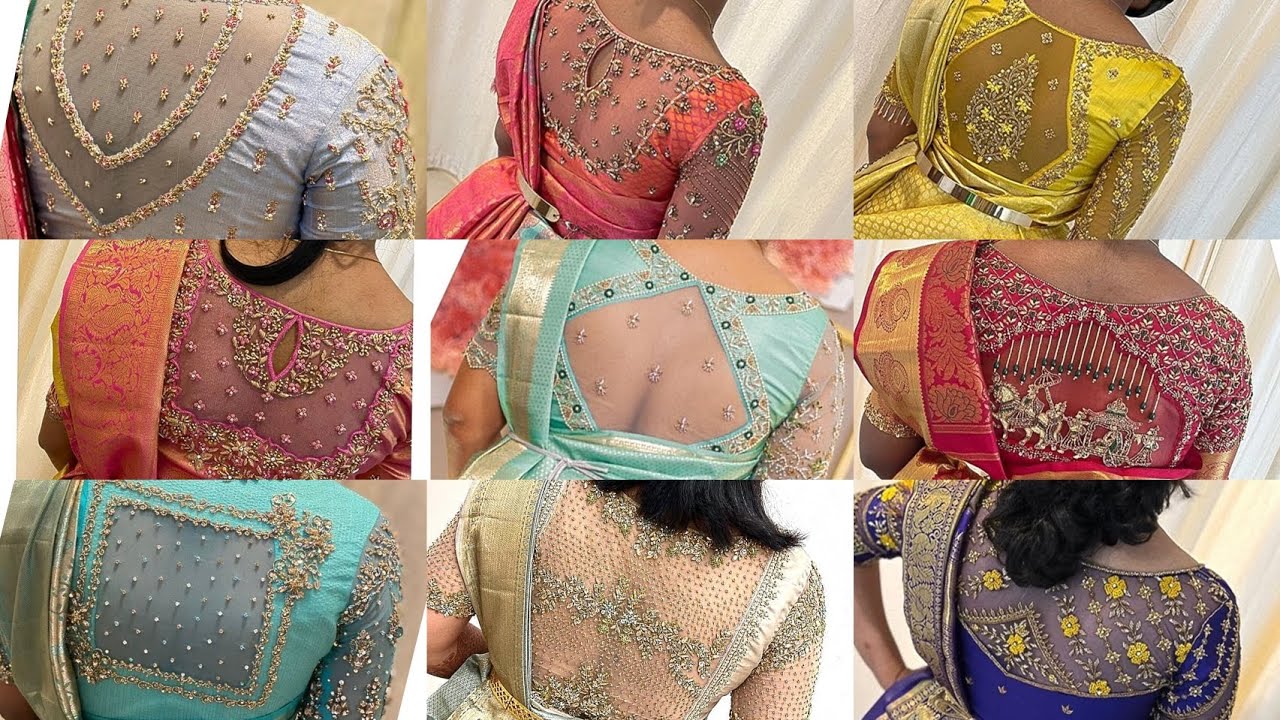 Grand net work blouse designs 🤗🎉
