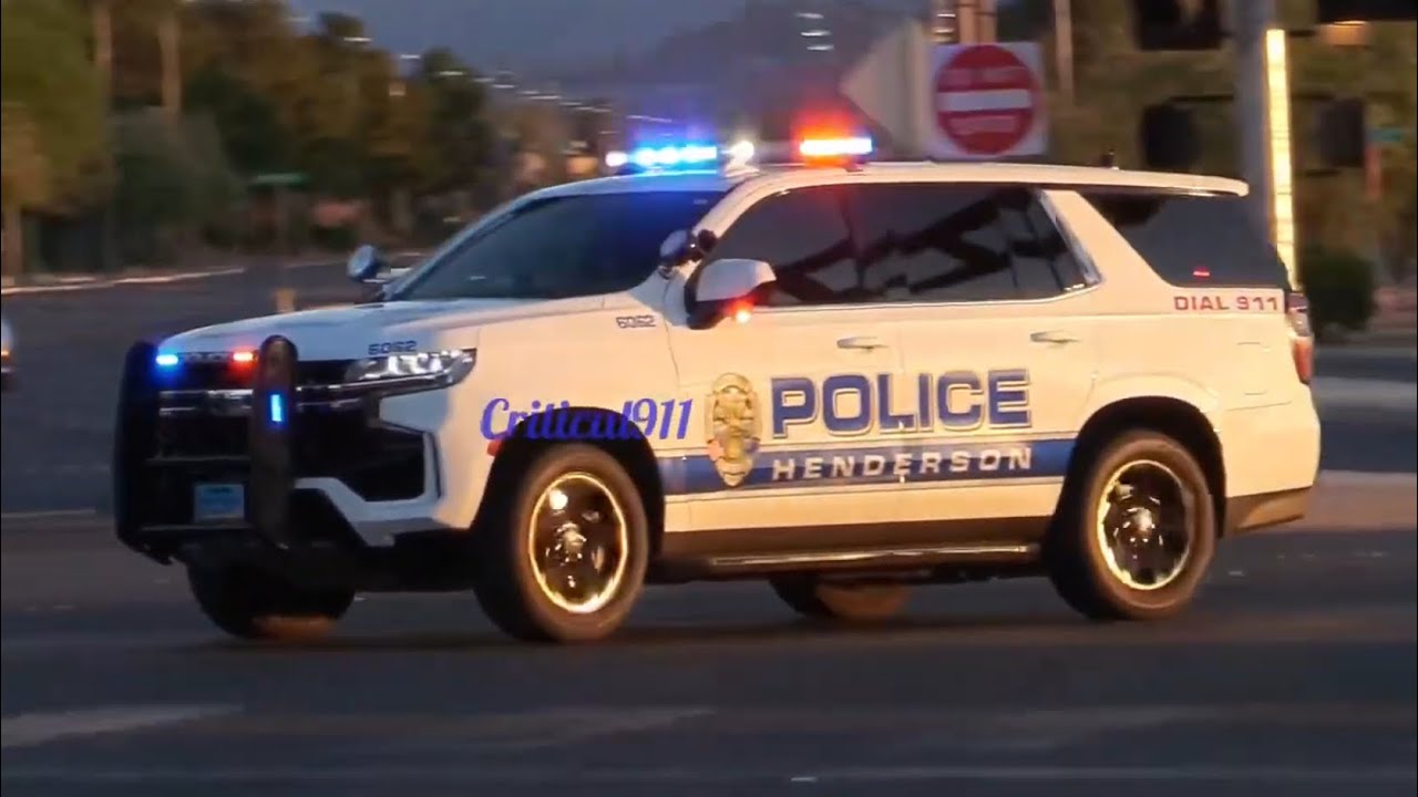 Multiple Police Tahoes Responding Code 3 To A Armed Barricaded Suspect - Henderson Police Department