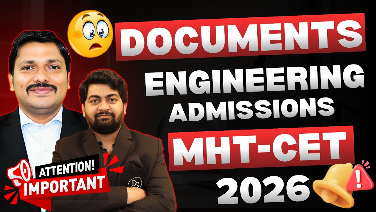 Documents List ✅ for Engineering Admissions in Maharashtra | MHT CET 2026 | By Amit Sir | Dinesh Sir