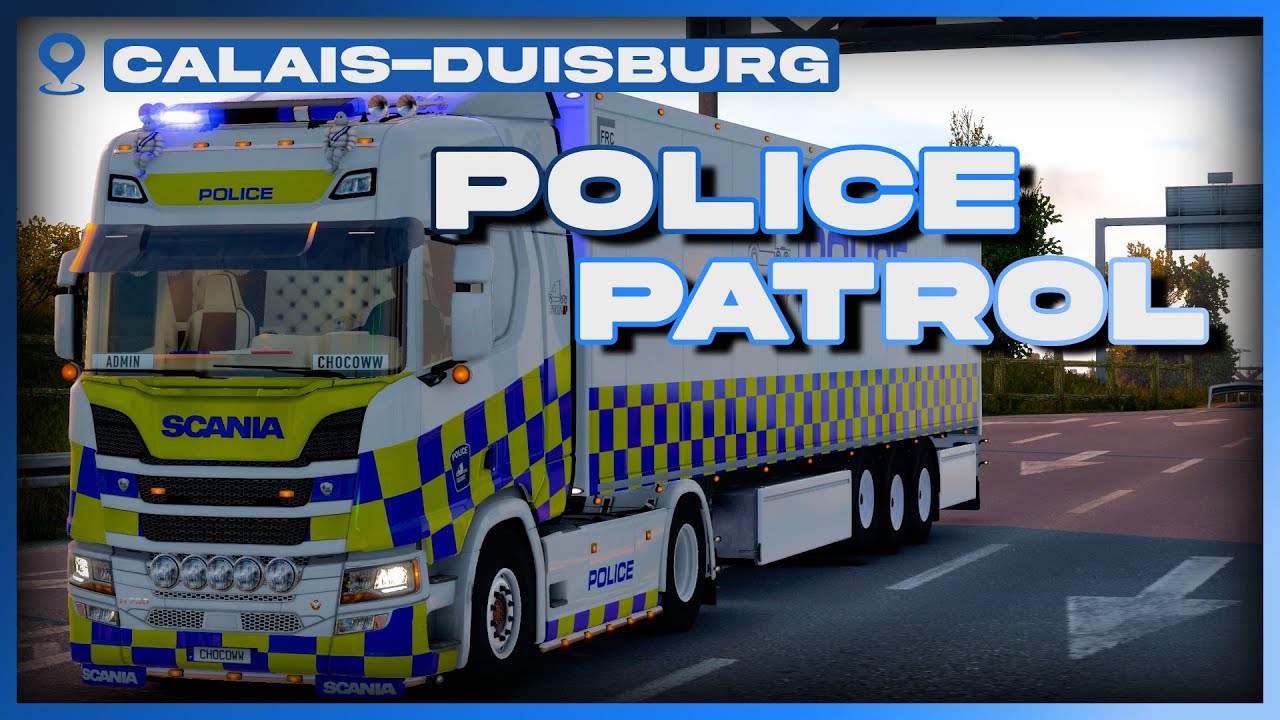 👮‍♂️ Police Patrol in a POLICE TRUCK | TruckersMP Game Moderator on Calais-DUisburg