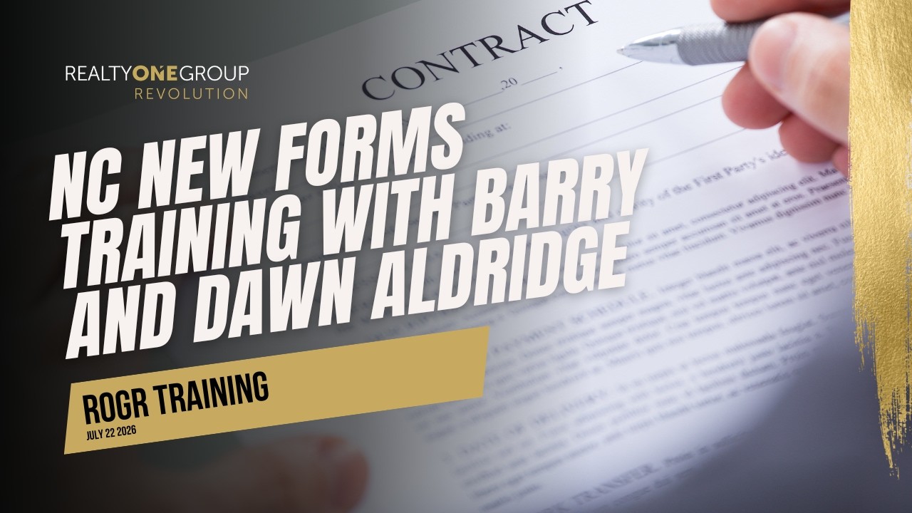NC New Forms Training with Barry and Dawn Aldridge | Realty ONE Group Revolution