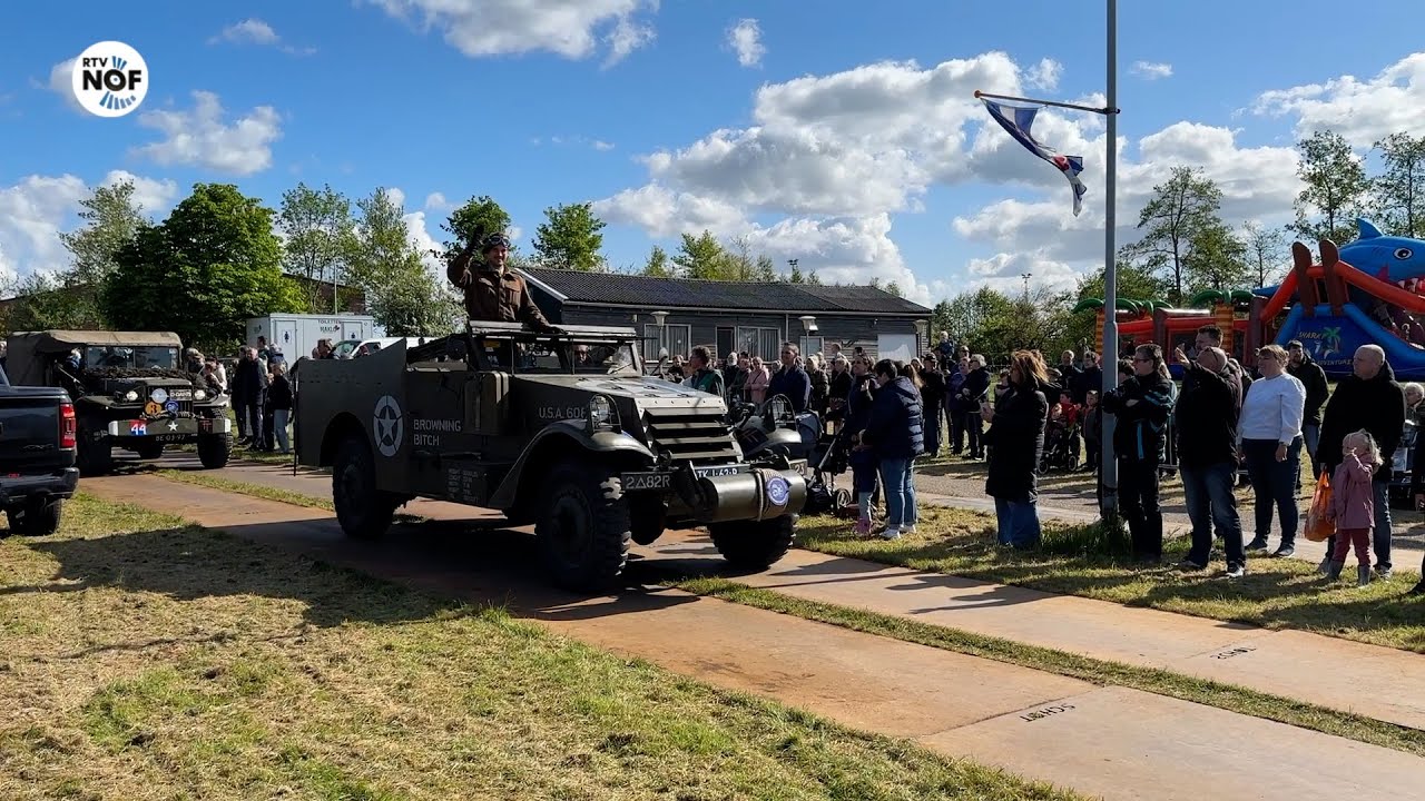 Jong en oud onder de indruk van bevrijdingscolonne in De Westereen