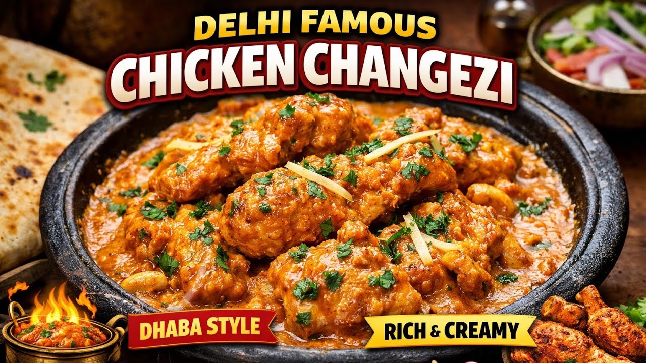 दिल्ली के फेमस ढाबा स्टाइल Chicken Changezi 😍🍗इतना रिच, इतना क्रीमी कि एक बार खाओगे तो उंगलियाँ 😋