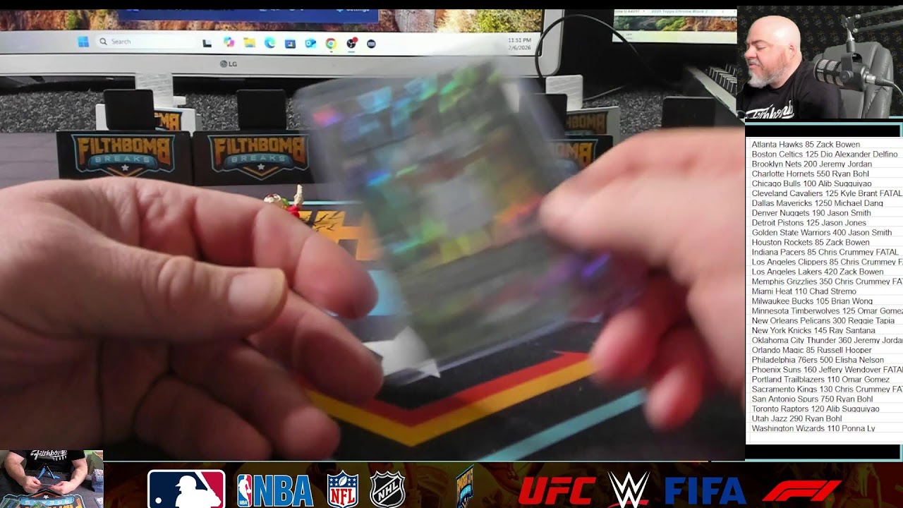 2025-26 Topps Chrome NBA 3 Case (60 BOXES) Pick Your Team Break - A4417