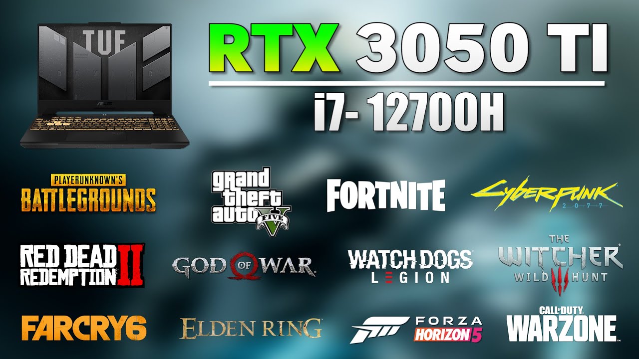 RTX 3050 ti Laptop i7- 12700H | 12 Games Tested