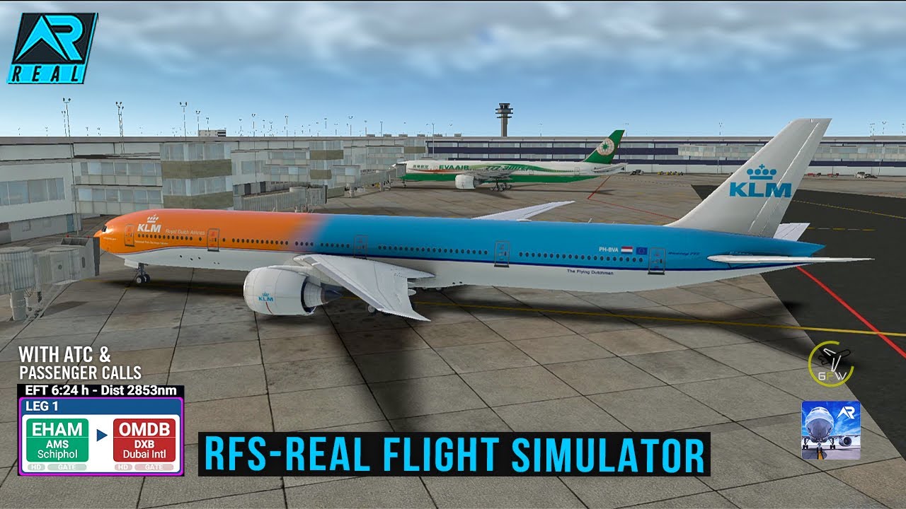 RFS - Real Flight Simulator- Amsterdam  to Dubai||Full Flight||B777-300er||KLM||FullHD||RealRoute