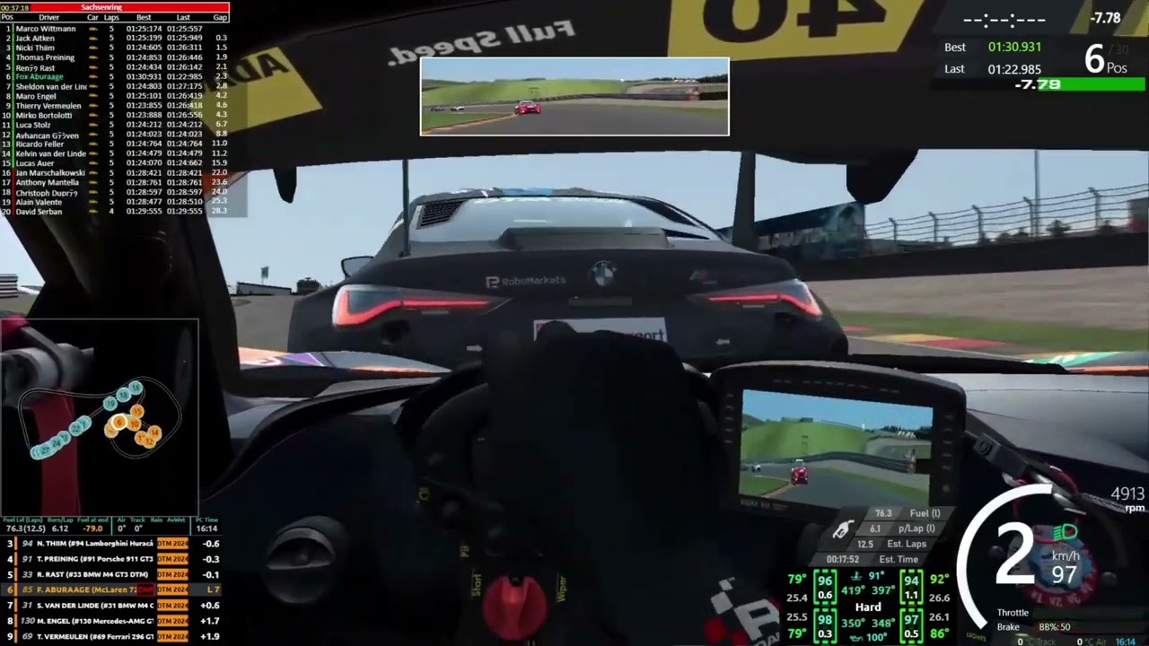 RaceroomRacing DTM2024 Sachsenring 45Min Race
