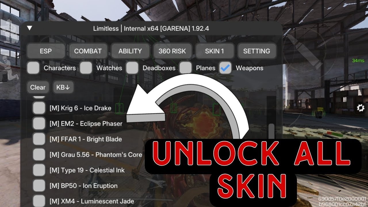 LIMITLESS | UNLOCK ALL SKIN ( Legendary, Mythic, Common, Epic) ESP, aim assist, no ban, VIP 2025