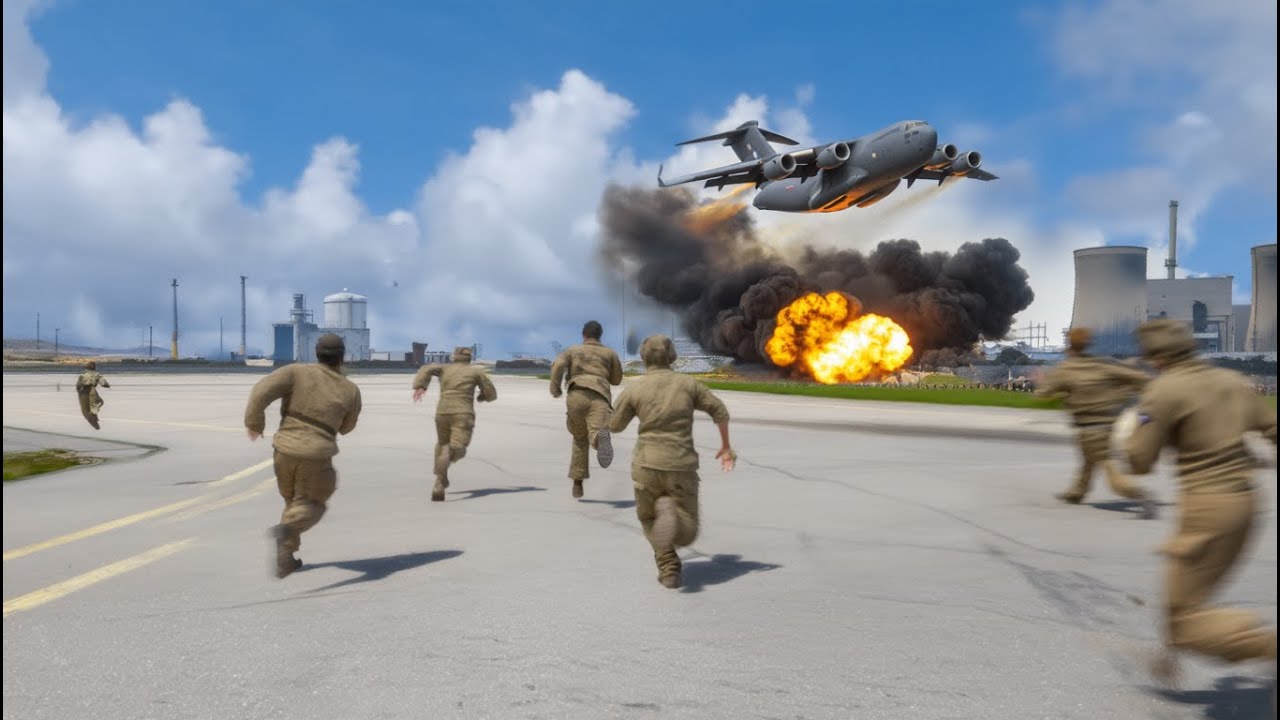 Emergency Takeoff! U.S. Air Force C-17 Performs Extreme Maneuver Under Pressure!
