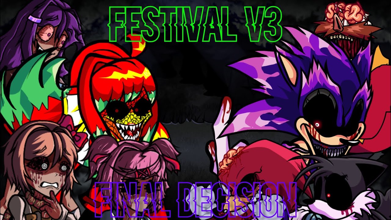 Festival V3 Monika.EXE VS Sonic.EXE (Final Decision) | FNF Cover